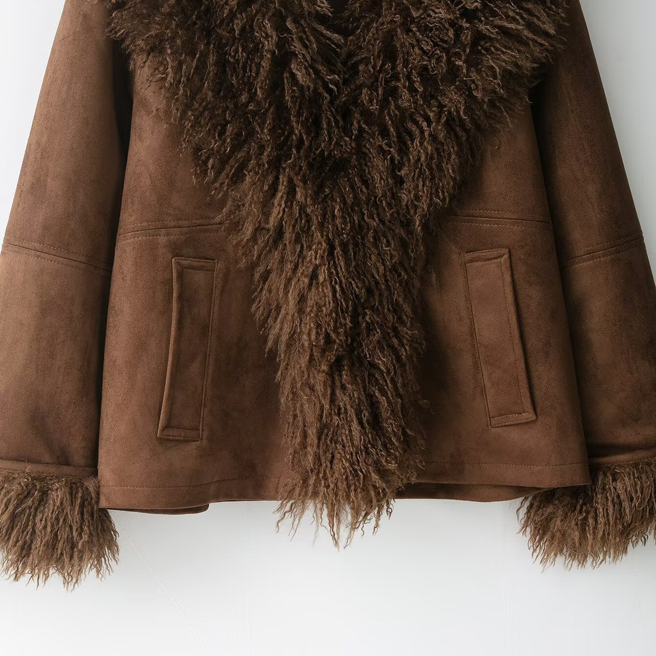 Women's outerwear with faux fur effect jacket