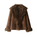 Women's outerwear with faux fur effect jacket