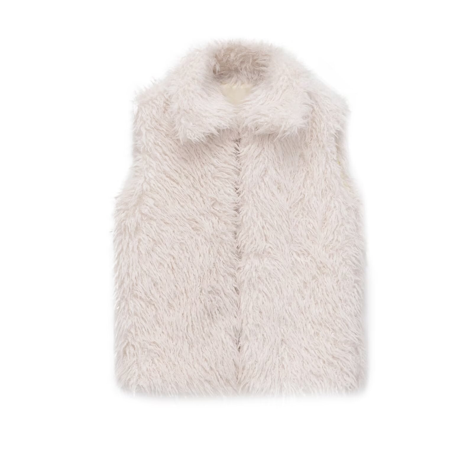 Autumn faux fur effect vest for women's clothing